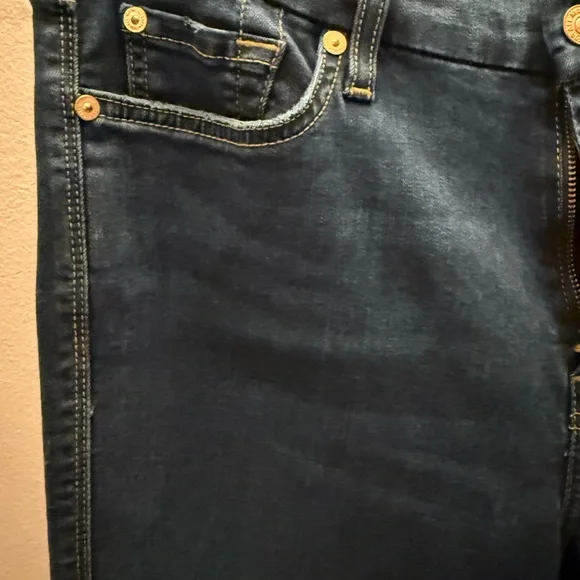 7 For All Mankind Dark Blue Straight Jeans - Picture 3 of 9